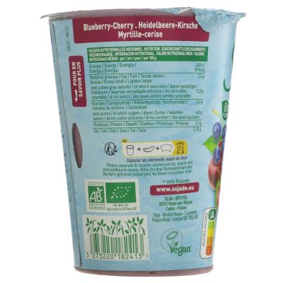 Sojade Organic NAS Soya Yoghurt - Blueberry & Cherry 400g