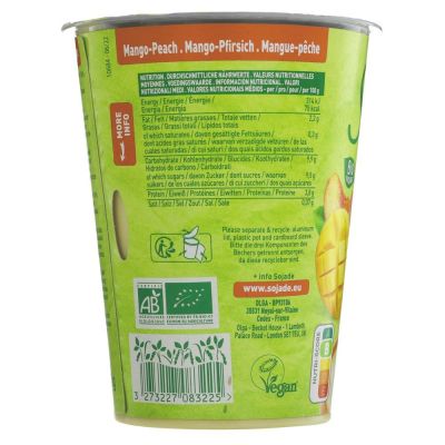 Sojade Organic Soya Yogurt - Mango & Peach 400g
