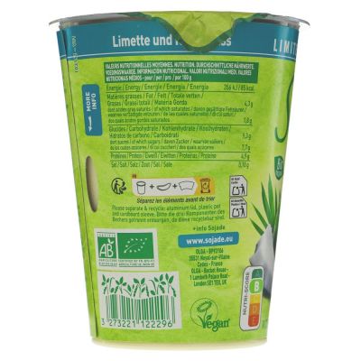Sojade Organic Soya Yogurt - Lime and Coconut 400g