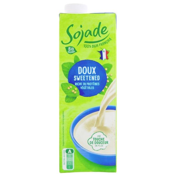 Sojade Organic Soya Milk Sweetened 1ltr