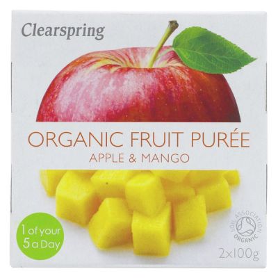 Buy Clearspring Organic Fruit Puree - Apple & Mango 2x100g Online − UK Supplier