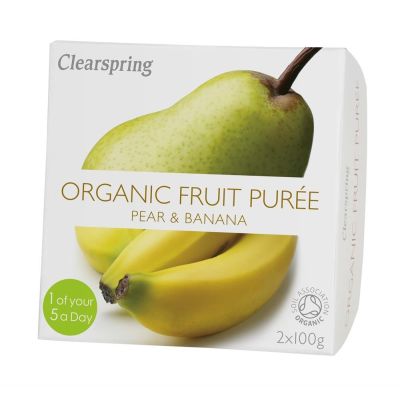 Clearspring Organic Fruit Puree - Pear & Banana 2x100g