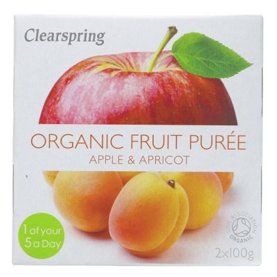 Buy Clearspring Organic Fruit Puree - Apple & Apricot 2x100g Online − UK Supplier