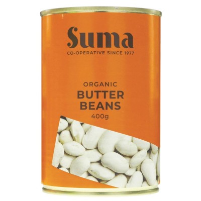 Buy Suma Wholefoods Organic Butter Beans 400g Beans & Pulses - Canned Online − UK Supplier