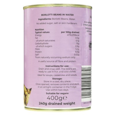 Buy Suma Wholefoods Borlotti Beans 400g Beans & Pulses - Canned Online − UK Supplier