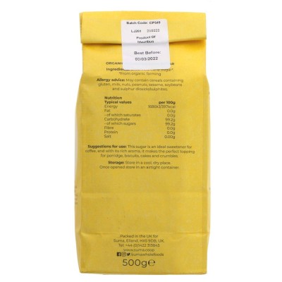 Buy Suma Demerara Sugar 500g Sugars & Syrups Online − UK Supplier