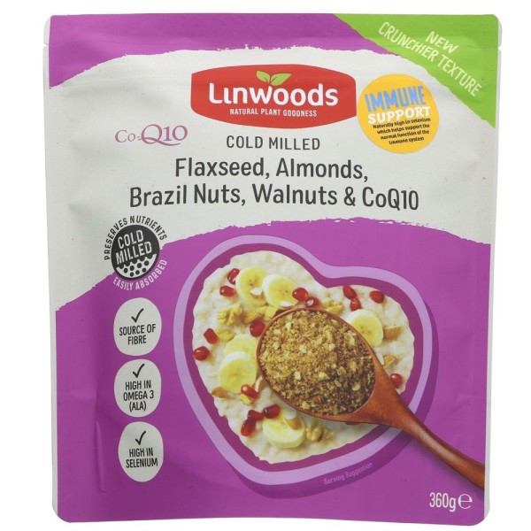 Linwoods Flax Almond Brazil Walnut CoQ10 360g