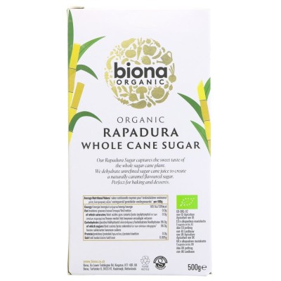 Buy Biona Organic Rapadura Whole Cane Sugar 500g Online − UK Supplier