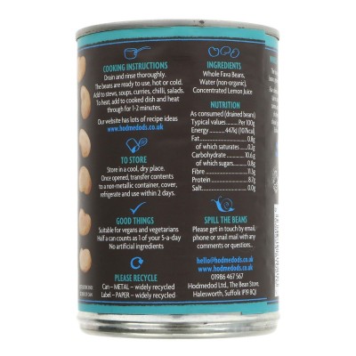 Buy Hodmedods Great British Beans Organic Fava Bean Tin 400g Beans & Pulses - Canned Online − UK Supplier