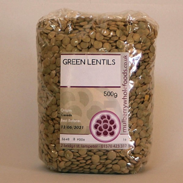 Mulberry Bush Wholefoods Green Lentils 500g