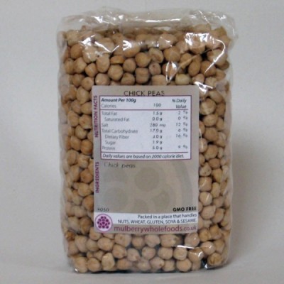 Buy Mulberry Bush Wholefoods Organic Chick Peas 500g Dried Beans & Pulses Online − UK Supplier
