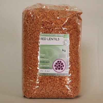 Buy Mulberry Bush Wholefoods Organic Red Lentils 1kg Dried Beans & Pulses Online − UK Supplier