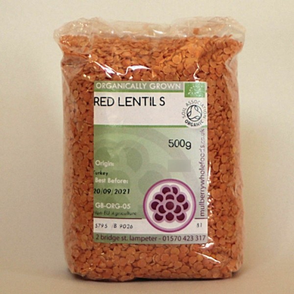 Mulberry Bush Wholefoods Organic Red Lentils 500g