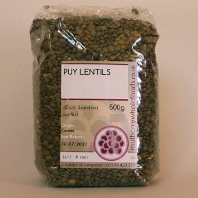 Buy Mulberry Bush Wholefoods Puy Lentils 500g Dried Beans & Pulses Online − UK Supplier