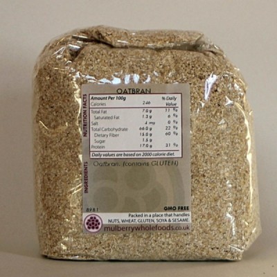 Buy Mulberry Bush Wholefoods Oatbran 500g Dried Cereals Online − UK Supplier