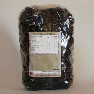 Buy Mulberry Bush Wholefoods Black Flame Raisins 500g Dried Fruit Online − UK Supplier