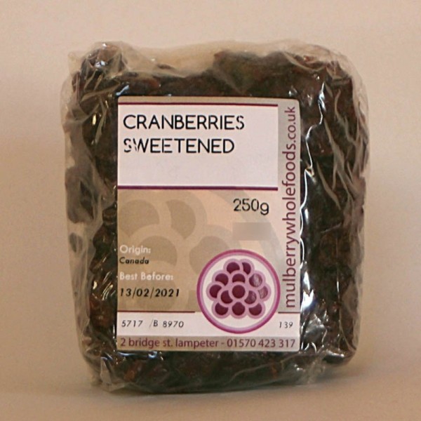 Mulberry Bush Wholefoods Cranberries Sweetened 250g