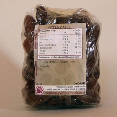 Buy Mulberry Bush Wholefoods Organic Pitted Dates 250g Dried Fruit Online − UK Supplier