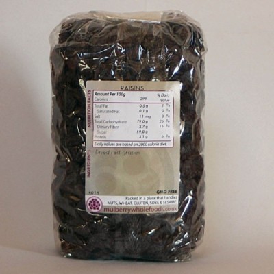 Buy Mulberry Bush Wholefoods Organic Raisins 500g Dried Fruit Online − UK Supplier