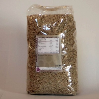 Buy Mulberry Bush Wholefoods Organic Brown Basmati Rice 1kg Dried Grains Online − UK Supplier