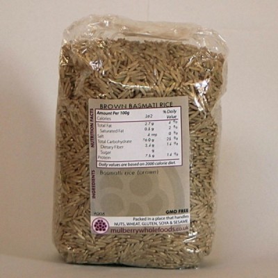 Buy Mulberry Bush Wholefoods Organic Brown Basmati Rice 500g Dried Grains Online − UK Supplier