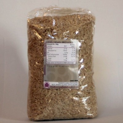Buy Mulberry Bush Wholefoods Organic Long Grain Brown Rice 1kg Dried Grains Online − UK Supplier