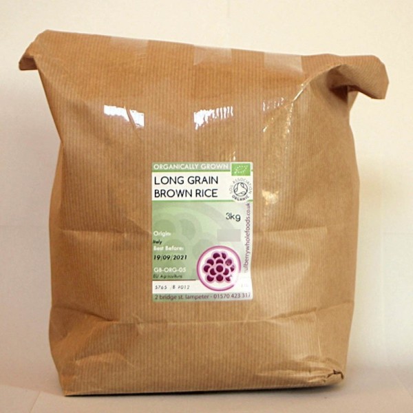 Mulberry Bush Wholefoods Organic Long Grain Brown Rice 3kg
