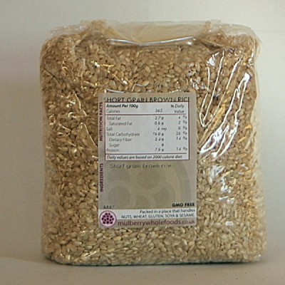 Buy Mulberry Bush Wholefoods Organic Short Grain Brown Rice 1kg Dried Grains Online − UK Supplier