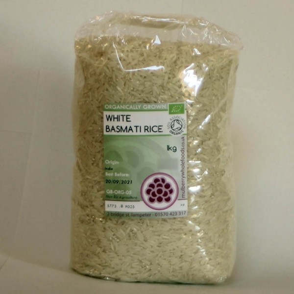 Mulberry Bush Wholefoods Organic White Basmati Rice 1kg
