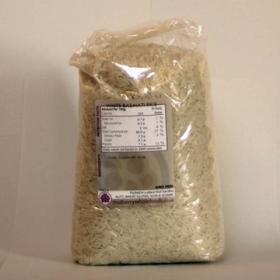 Buy Mulberry Bush Wholefoods Organic White Basmati Rice 1kg Dried Grains Online − UK Supplier