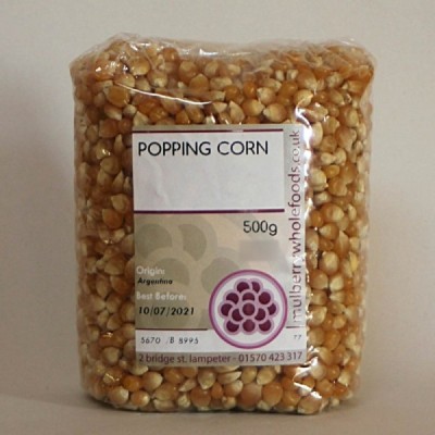 Buy Mulberry Bush Wholefoods Popping Corn 500g Dried Grains Online − UK Supplier
