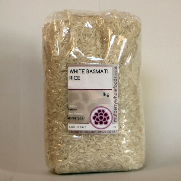Mulberry Bush Wholefoods White Basmati Rice 1kg