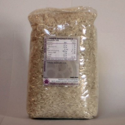 Buy Mulberry Bush Wholefoods White Basmati Rice 1kg Dried Grains Online − UK Supplier